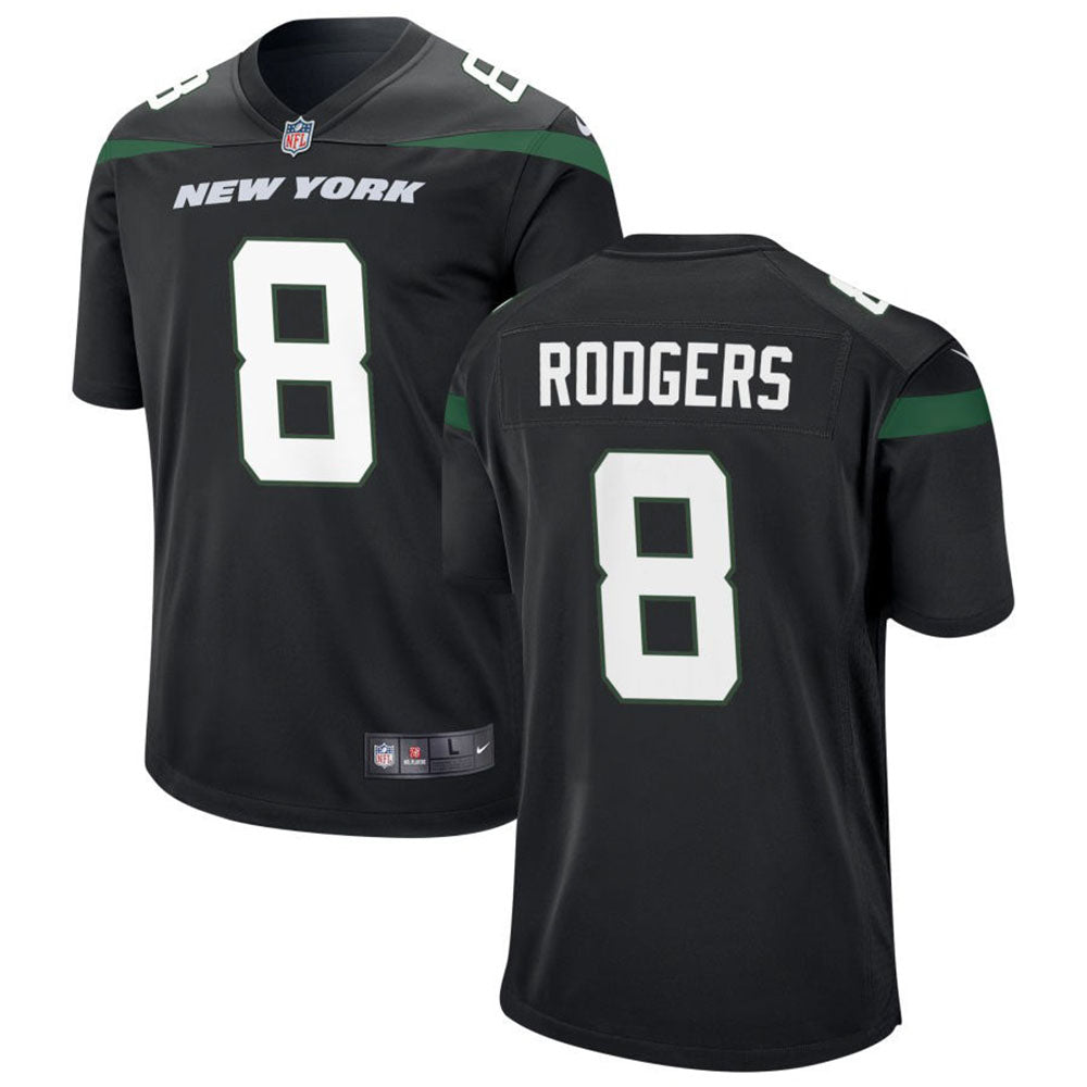 Youth New York Jets Aaron Rodgers Game Jersey - Black